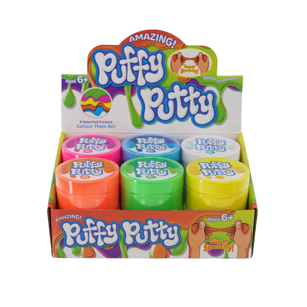 (Set of 12 Puffy Putties) The Magic Toy Shop Puffy Putty Stress Relief Toys Colourful Assorted Putties for Kids Games