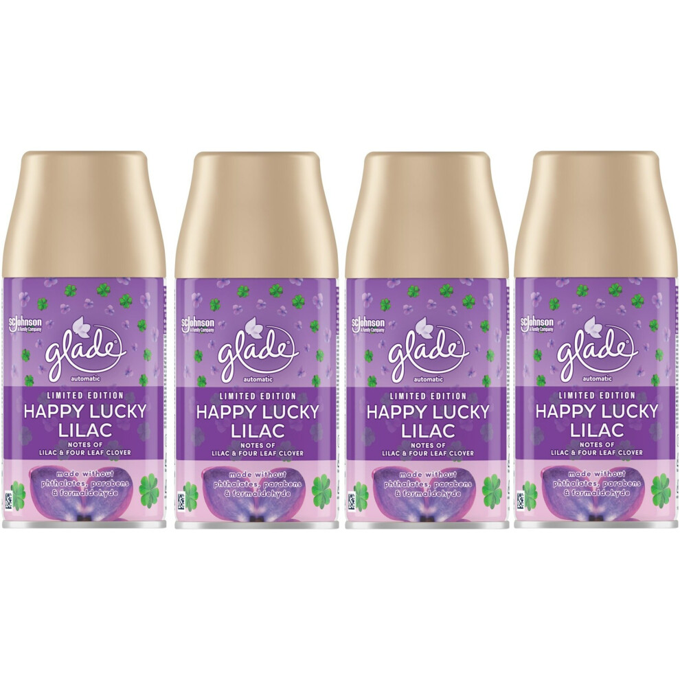 4 x Glade Automatic Spray Refill 269ml - Happy Lucky Lilac