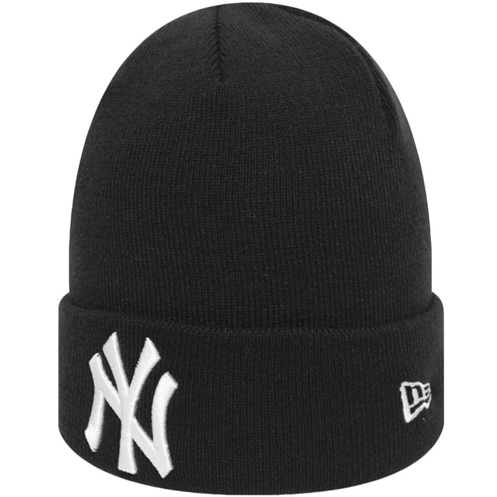 New Era New York Ny Yankees Mlb Baseball Essential Knitted Beanie Hat - Black