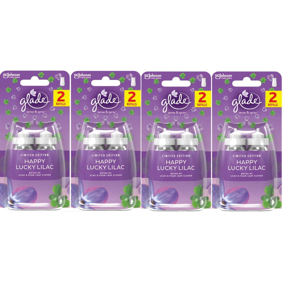 8 x Glade Sense and Spray Refill 18ml - Happy Lucky Lilac