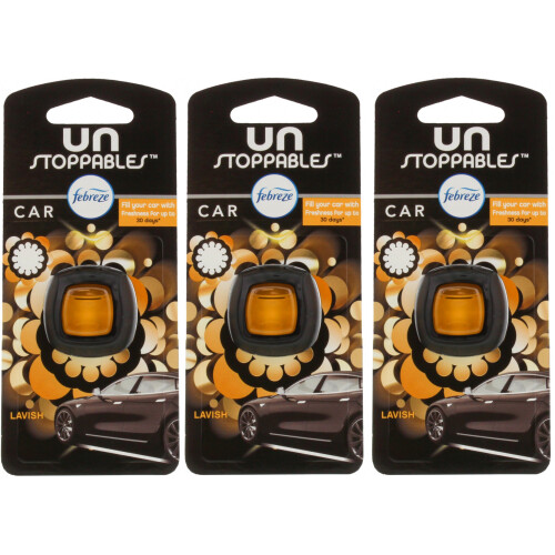3 x 2ml Febreze Car Air Freshener Vent Clip On Diffuser+Refill