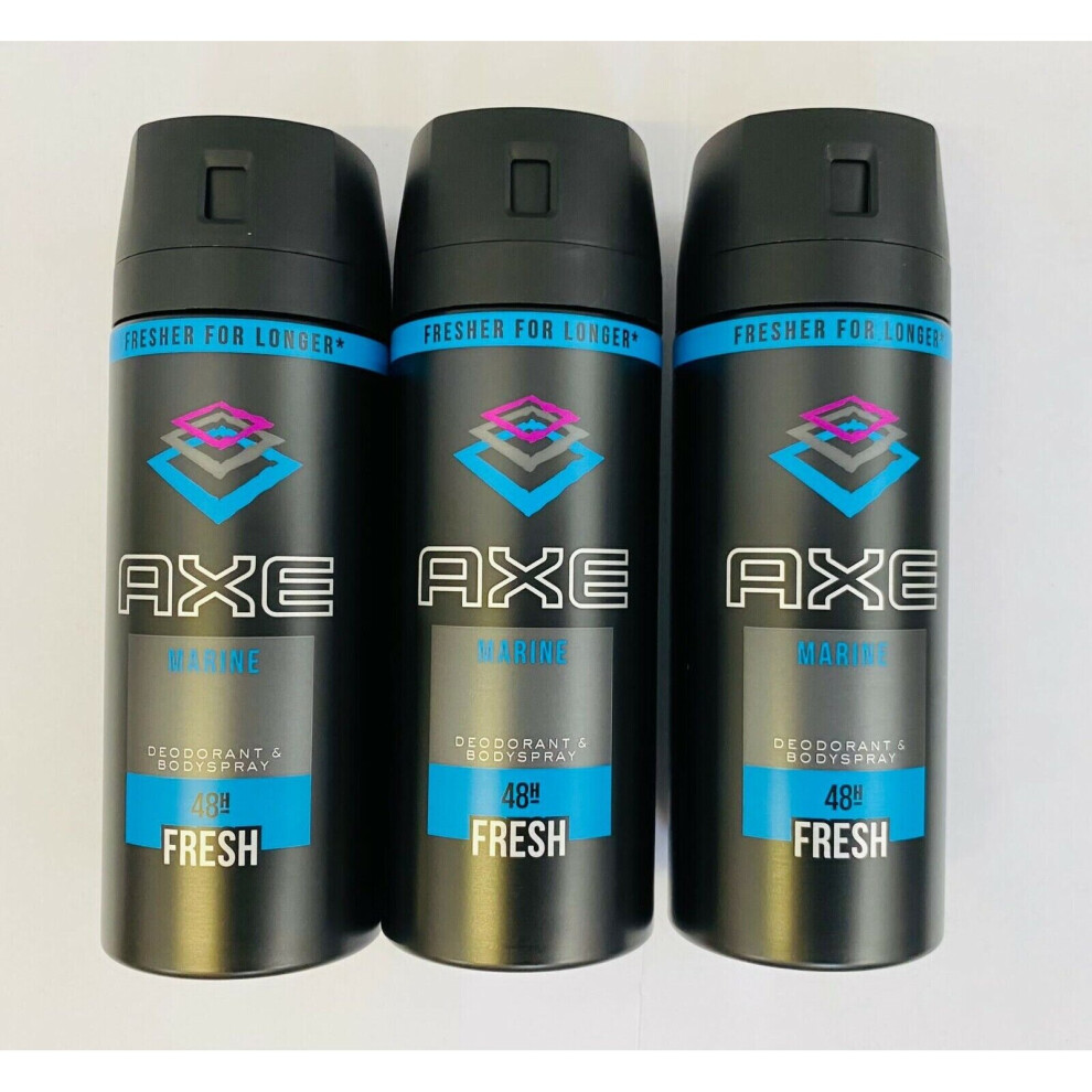 3 x AXE Marine 150ml Deodorant Spray