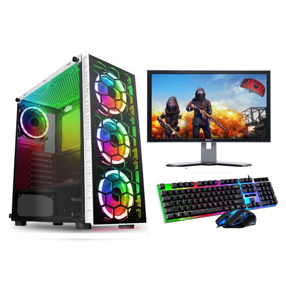 FCS Fast Gaming Intel Quad Core i5 16GB RAM 1TB HDD PC Bundle 22" Monitor