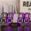 (Black, Pink) 3D digital clock, LED electronic clock living room three-dimensional wall clock 1