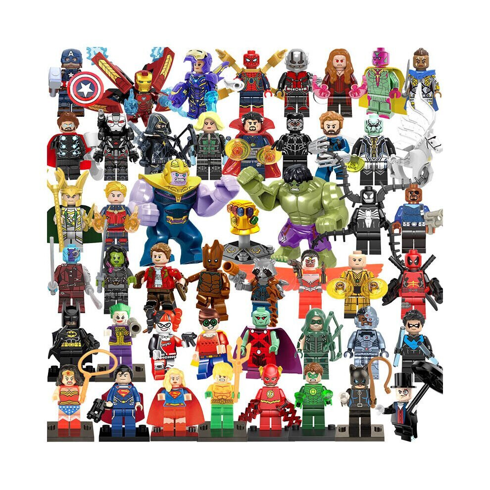 Willgallop 48Pcs Dc Marvel Superheroes Minifigures Toys Fit Lego