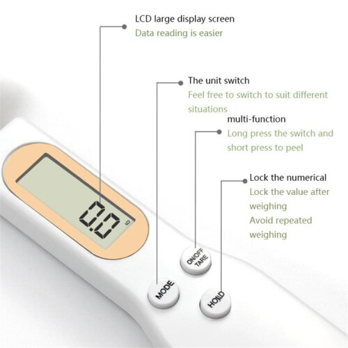 (Light green) Kitchen electronic scale electronic spoon LCD 2