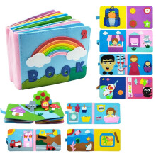 Felt cloth book Rainbow Montessori children's teaching aids Early childhood education Washable