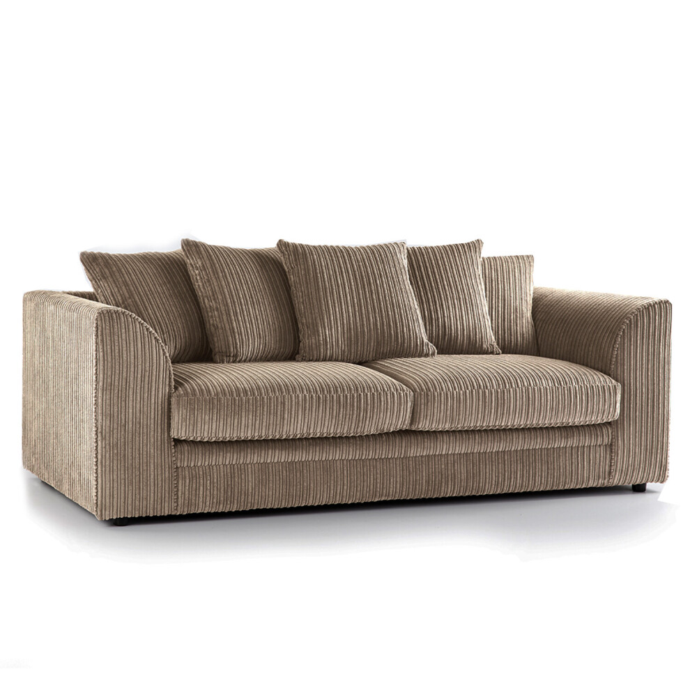 (Coffee, 3 Seater) Luxor Jumbo Cord 4 Seater Corner Sofa