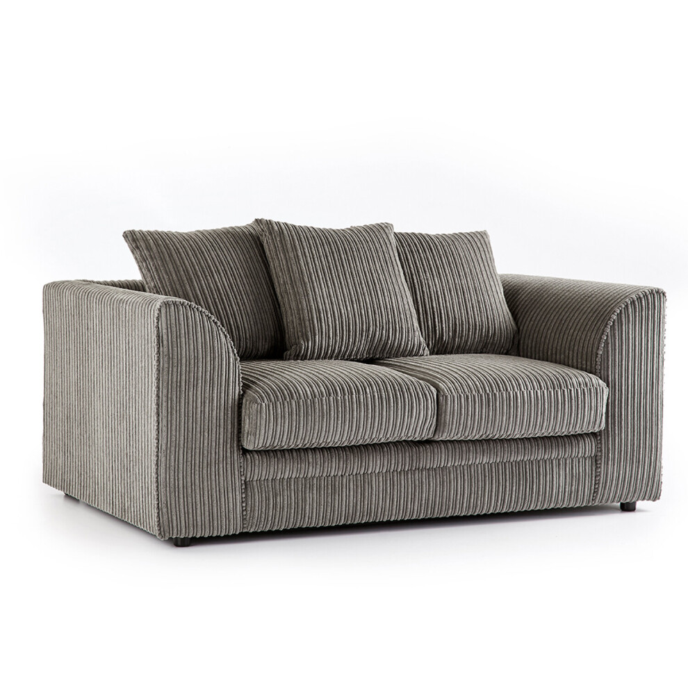 (Grey, 2 Seater) Luxor Jumbo Cord 4 Seater Corner Sofa