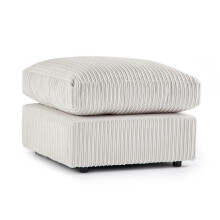 (Cream, Footstool ) Luxor Jumbo Cord 4 Seater Corner Sofa