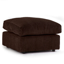 (Chocolate, Footstool ) Luxor Jumbo Cord 4 Seater Corner Sofa