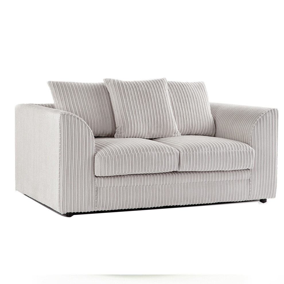 (Cream, 2 Seater) Luxor Jumbo Cord 4 Seater Corner Sofa