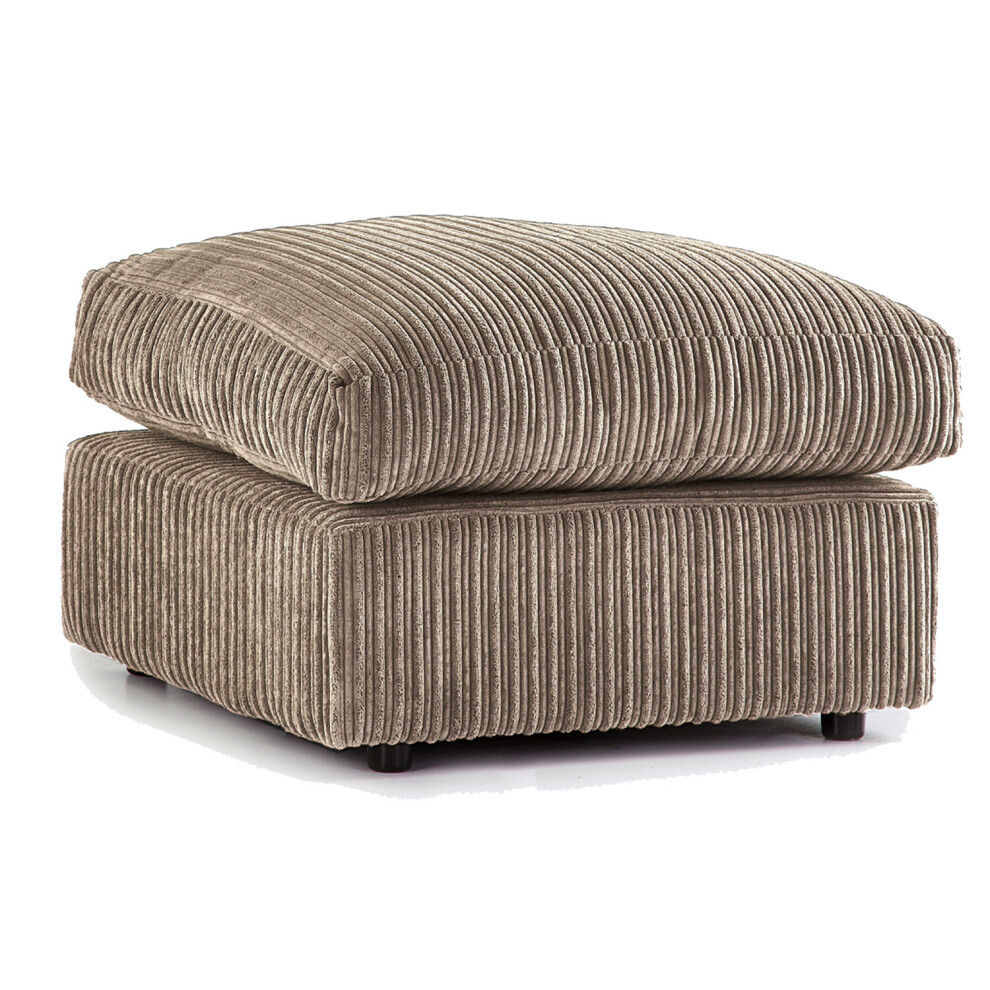 (Coffee, Footstool ) Luxor Jumbo Cord 4 Seater Corner Sofa