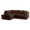 (Chocolate, Left Hand Corner ) Luxor Jumbo Cord 4 Seater Corner Sofa 1