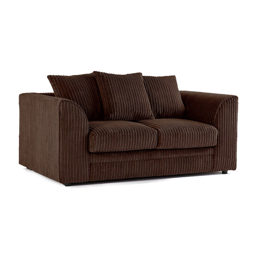 (Chocolate, 2 Seater) Luxor Jumbo Cord 4 Seater Corner Sofa