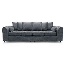 (4 Seater) Monaco Grey Crushed Chenille Sofa Sets