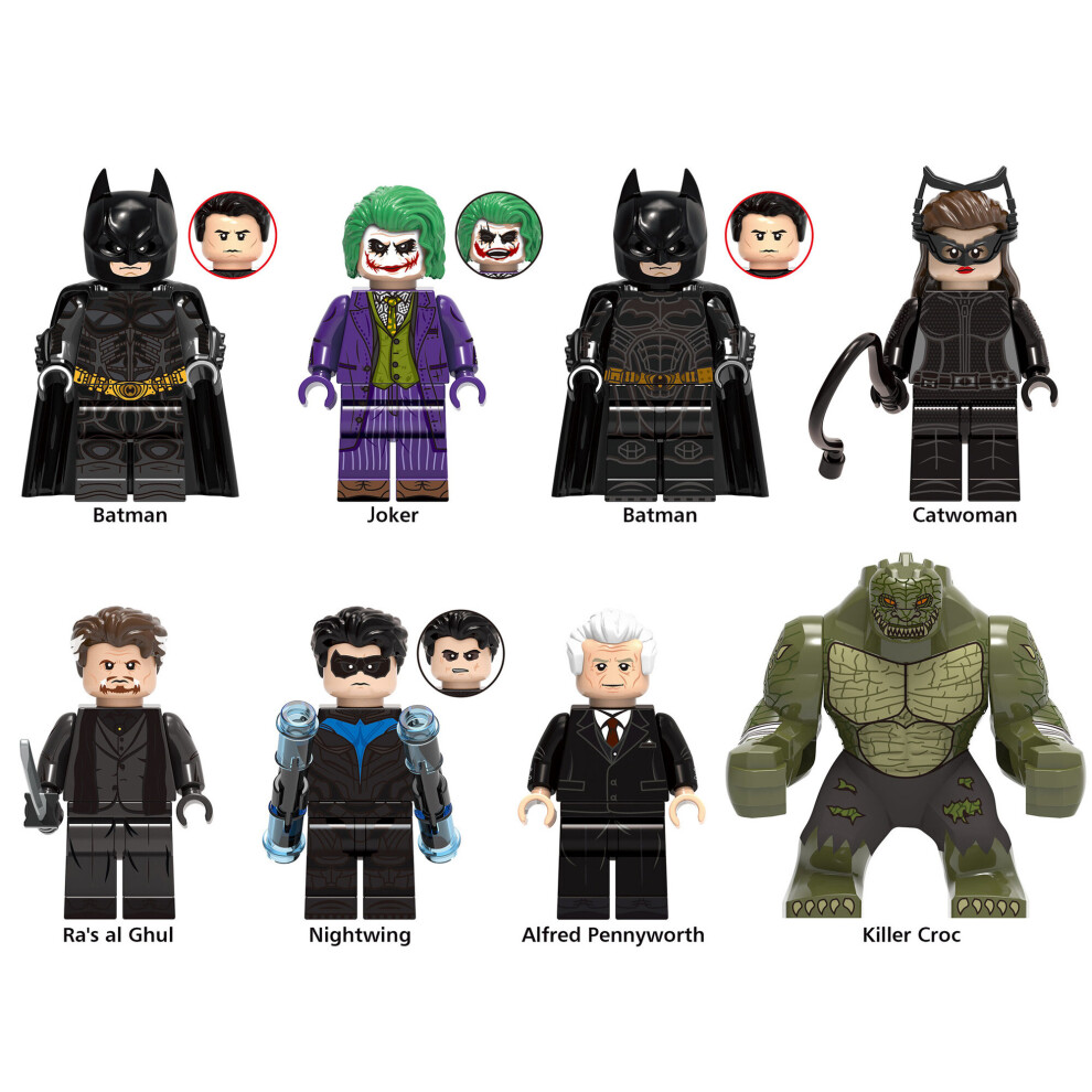 (Superheroes 8PCS-B) 16PCS Superheroes Minifigure Batman Movie Building Blocks Kids Toys Fit Lego