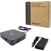 USB-C dock - I-Tec - Dual DP - 100 W voeding - HDMI - 4K 30 Hz