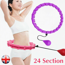 (Purple) 24 Knots Weighted Hula Hoop Adult Smart Hola Thin Waist Fitness Weight Loss