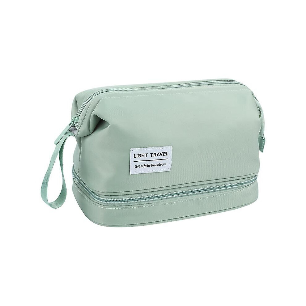 Green (Green) Large Capacity Toiletry Bag Double Layer Makeup Bag Travel Organizer