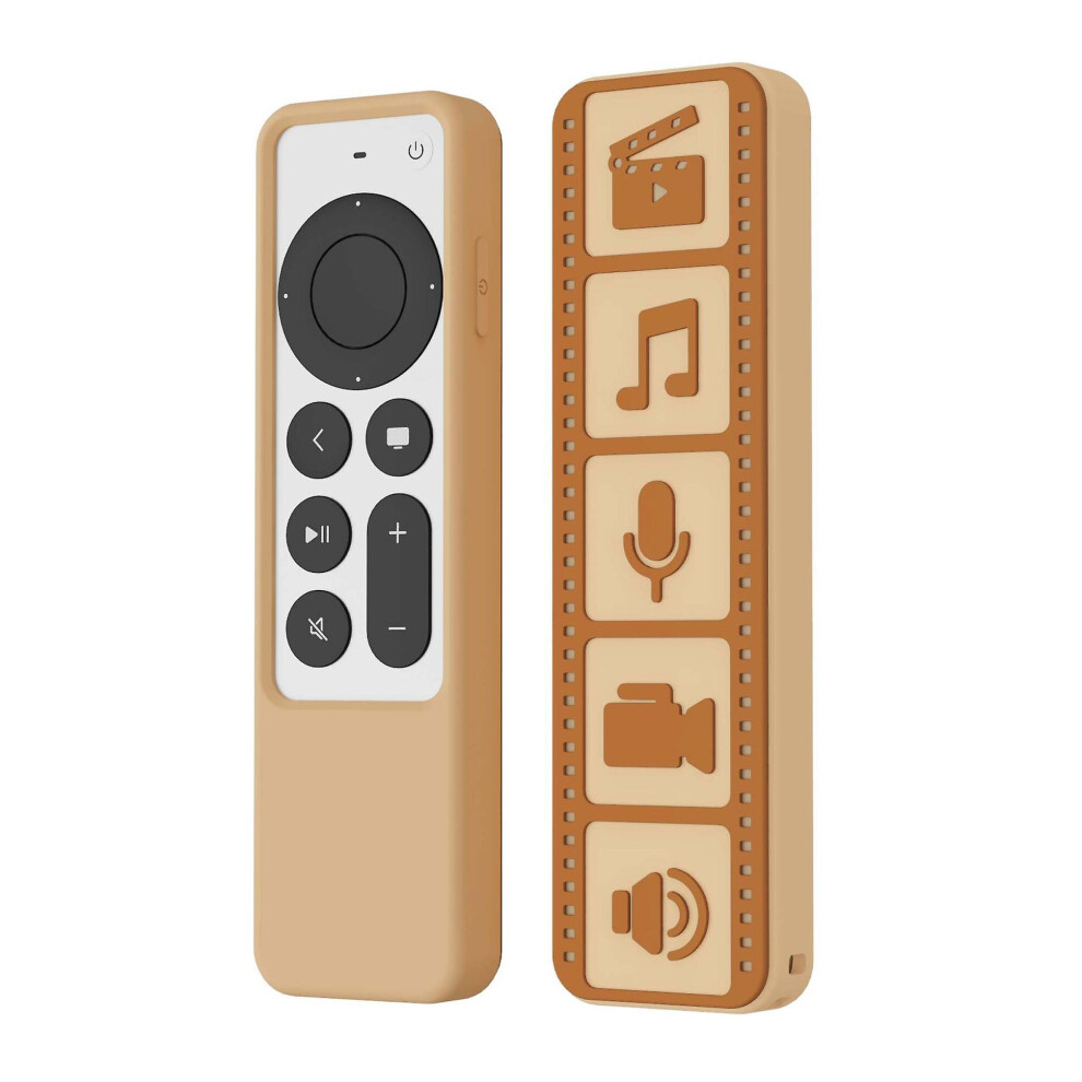 (Brown) Remote Control Cover Silicone Shockproof Remote Protective Case For Apple Tv 4k