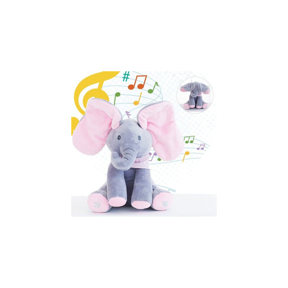 Peek-a-boo Elephant Singing Baby Plush Toy Stuffed Doll