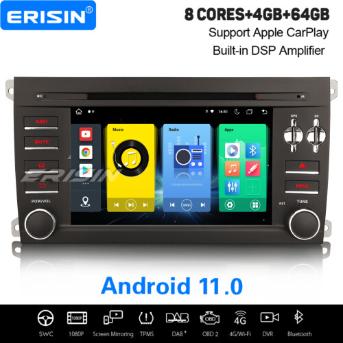 8-Core Android 11 64GB Car Stereo For Porsche Cayenne DAB+ Satnav WiFi CarPlay Bluetooth TPMS OBD2 IPS