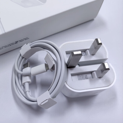 Chargeur rapide USB-C 20 W pour iPhone 12 avec câble Lightning et connecteur USB-C