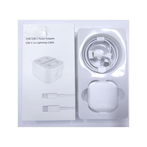 Chargeur rapide USB-C 20 W pour iPhone 12 avec câble Lightning et connecteur USB-C 2