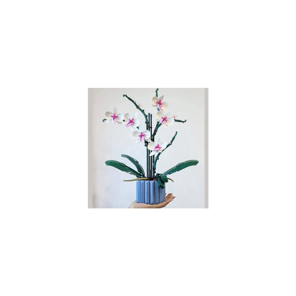 Bouquet of orchids block flowers succulent plants potted blocks suitable for 10311 romantic kit assembly building toys girls gifts