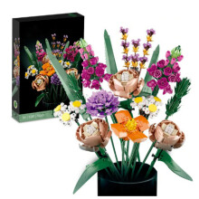 (H-3) Bouquet of orchids block flowers succulent plants potted blocks suitable for 10311 romantic kit assembly building toys girls gifts