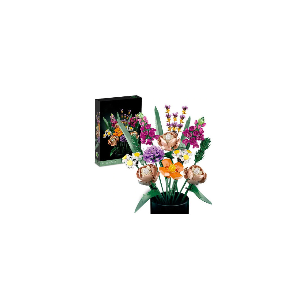 (H-3) Bouquet of orchids block flowers succulent plants potted blocks suitable for 10311 romantic kit assembly building toys girls gifts