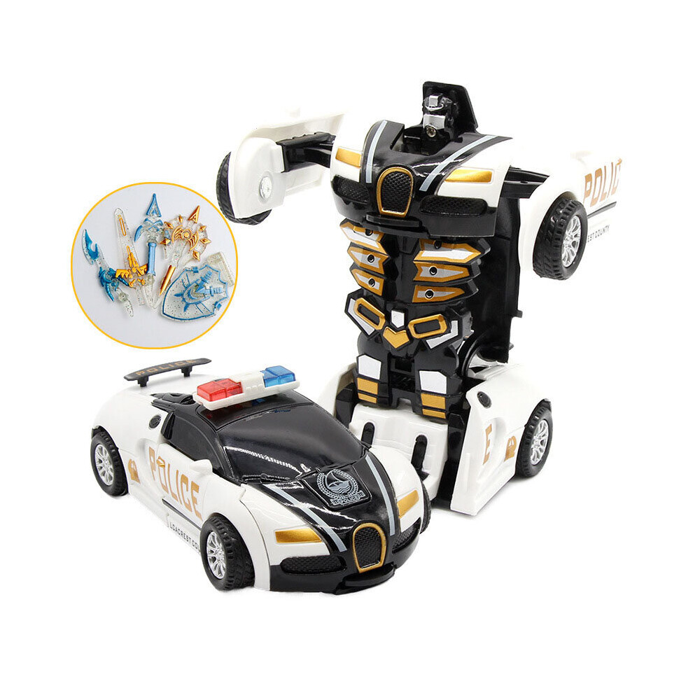 (BJD Police Car Black A) Mini 2 In 1 Car Toys One-key Deformation Car Toys Automatic Transformation Robot Model Car Diecasts Toy Boys Gifts Children T-image-OPC-PBB6DFN-NEW