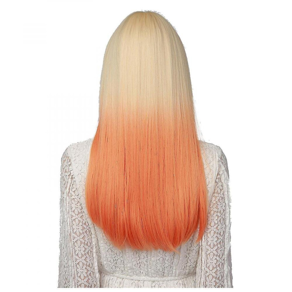 Hkhbjs 55Cm High Temperature Silk Wig Oran Gradient Straight H With Net