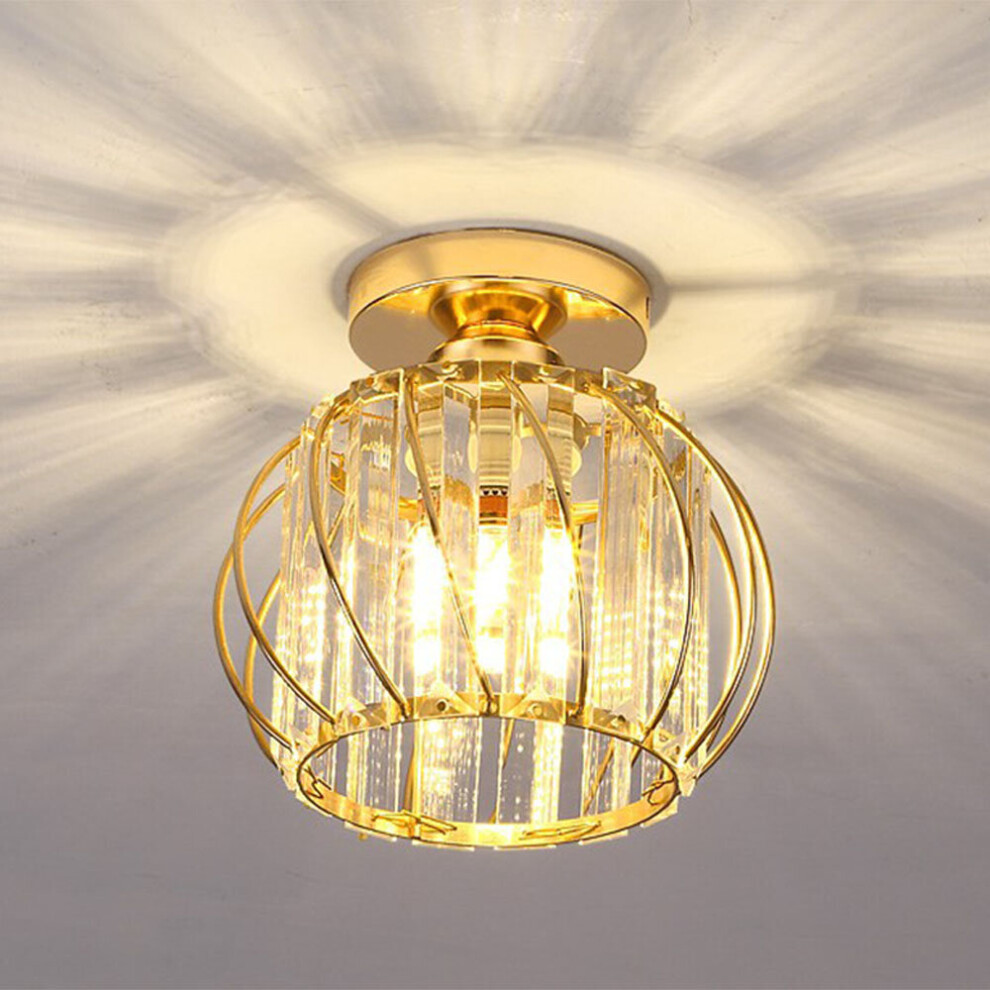 Modern Chandelier Glass Ceiling Light E27 Crystal Ceiling Lamp Gold Creative Ceiling Lamp for Hallway Office Bedroom Balcony Living Room Kitchen