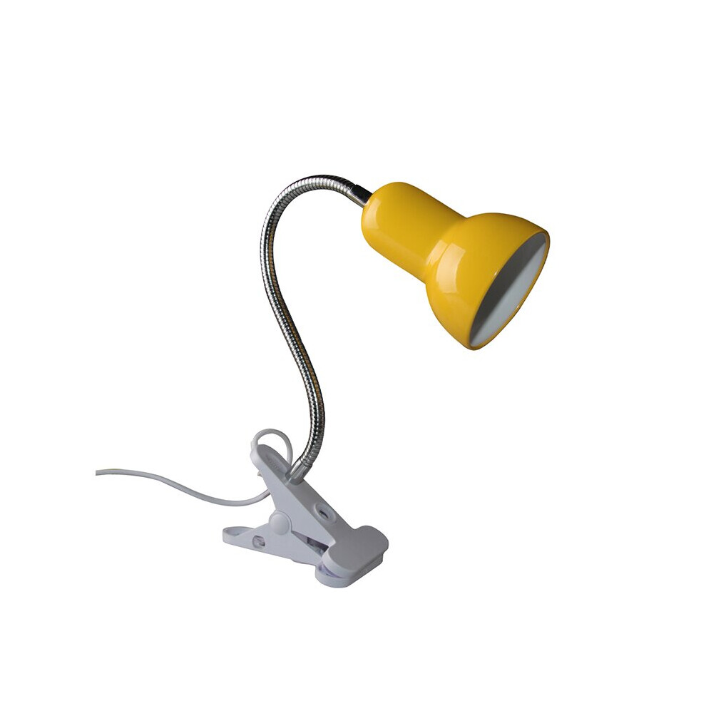 Clip On Headboard Light for Reading, Clamp Table Light for Desk (Yellow), E27 Led Table Lamp, Clamp Desk Light