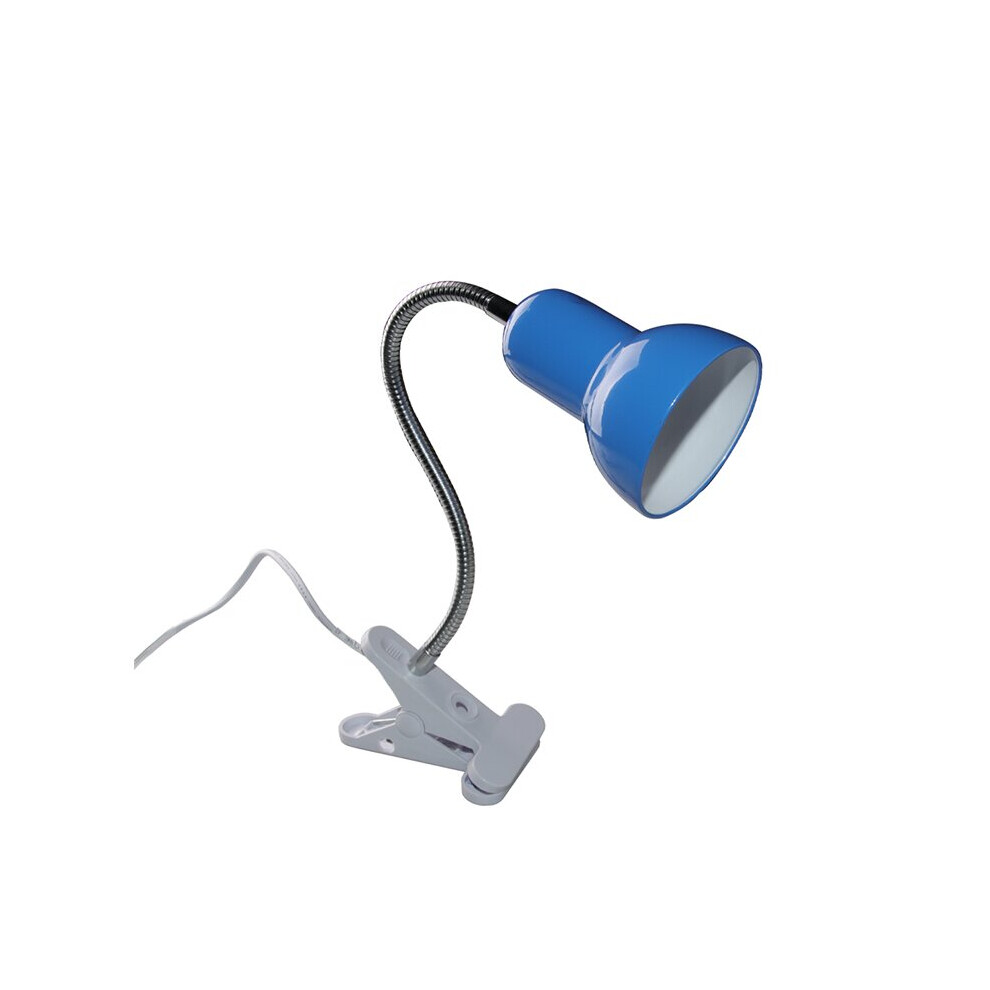 Clip On Headboard Light for Reading, Clamp Table Light for Desk (Blue), E27 Led Table Lamp, Clamp Desk Light