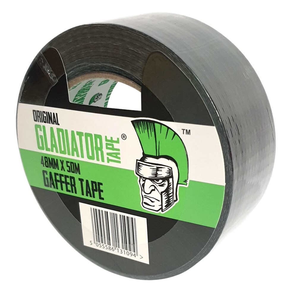 (1) Gladiator Strong Black Duck Duct Cloth Waterproof (35 Mesh) Gaffa Tape 50M