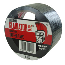 (1) Gladiator Black Duck Duct Cloth Waterproof Gaffer Gaffa Tape 50MM X 10M
