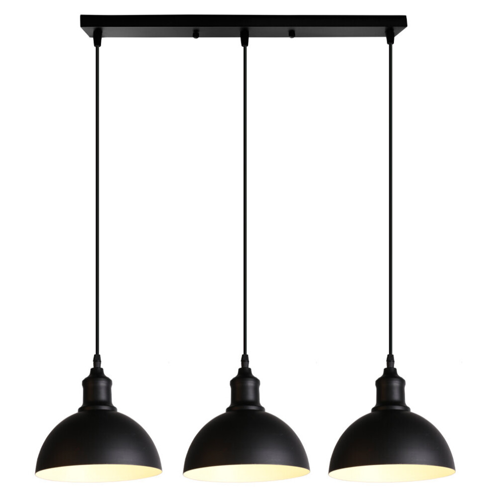 (Style B) Vintage Modern Pendant Lamp Retro Pendant Light Black Metal Ceiling Light Simple 3 Lights Hanging Light for Kitchen Coffee Shop Style A-image-OPC-PBB6YQY-NEW