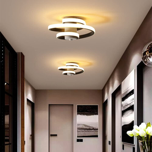 Spiral Design Led Ceiling Lamp Modern Ceiling Light Black Nordic Chandelier Warm White Simple Creative Ceiling Light 1