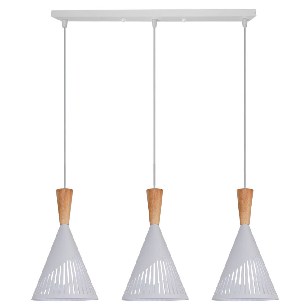 Vintage Pendant Light Modern Nordic Hanging Light Retro Pendant Lamp (White) 3 Lamp Holders Antique Ceiling Light E27 for Bedroom Office Kitchen Cafe-image-OPC-PBB6TFN-NEW