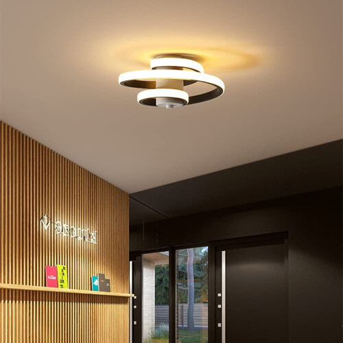 Spiral Design Led Ceiling Lamp Modern Ceiling Light Black Nordic Chandelier Warm White Simple Creative Ceiling Light 2