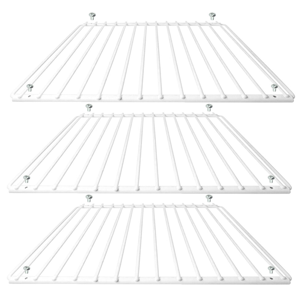 Spares2go Fridge Shelf For Liebherr Adjustable Plastic Coated Extendable Shelves (Pack Of 3) White