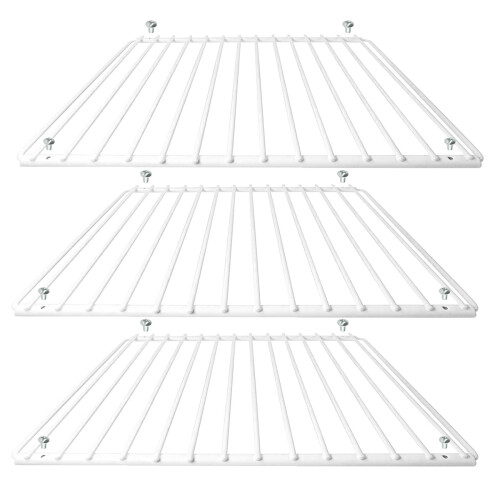 SPARES2GO Fridge Shelf for SMEG Adjustable Plastic Coated White Extendable Shelves (Pack of 3)