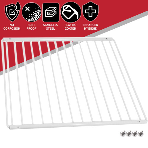 SPARES2GO Fridge Shelf for SMEG Adjustable Plastic Coated White Extendable Shelves (Pack of 3) 1