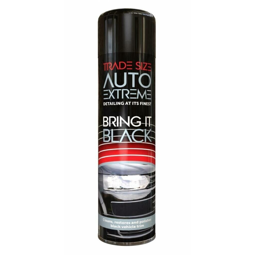 Auto Extreme 750Ml Plastic Bumpers & Exterior Trim Restorer Polishes Cleaner Spray Black