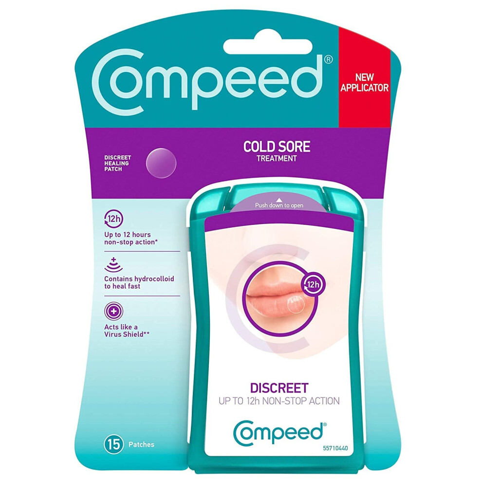Compeed 2 X Cold Sore Discreet Healing Patch, 15 Patches, Cold Sore Treatment