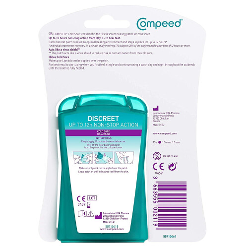 Compeed 2 X Compeed Cold Sore Discreet Healing Patch, 15 Patches, Cold Sore Treatment 1