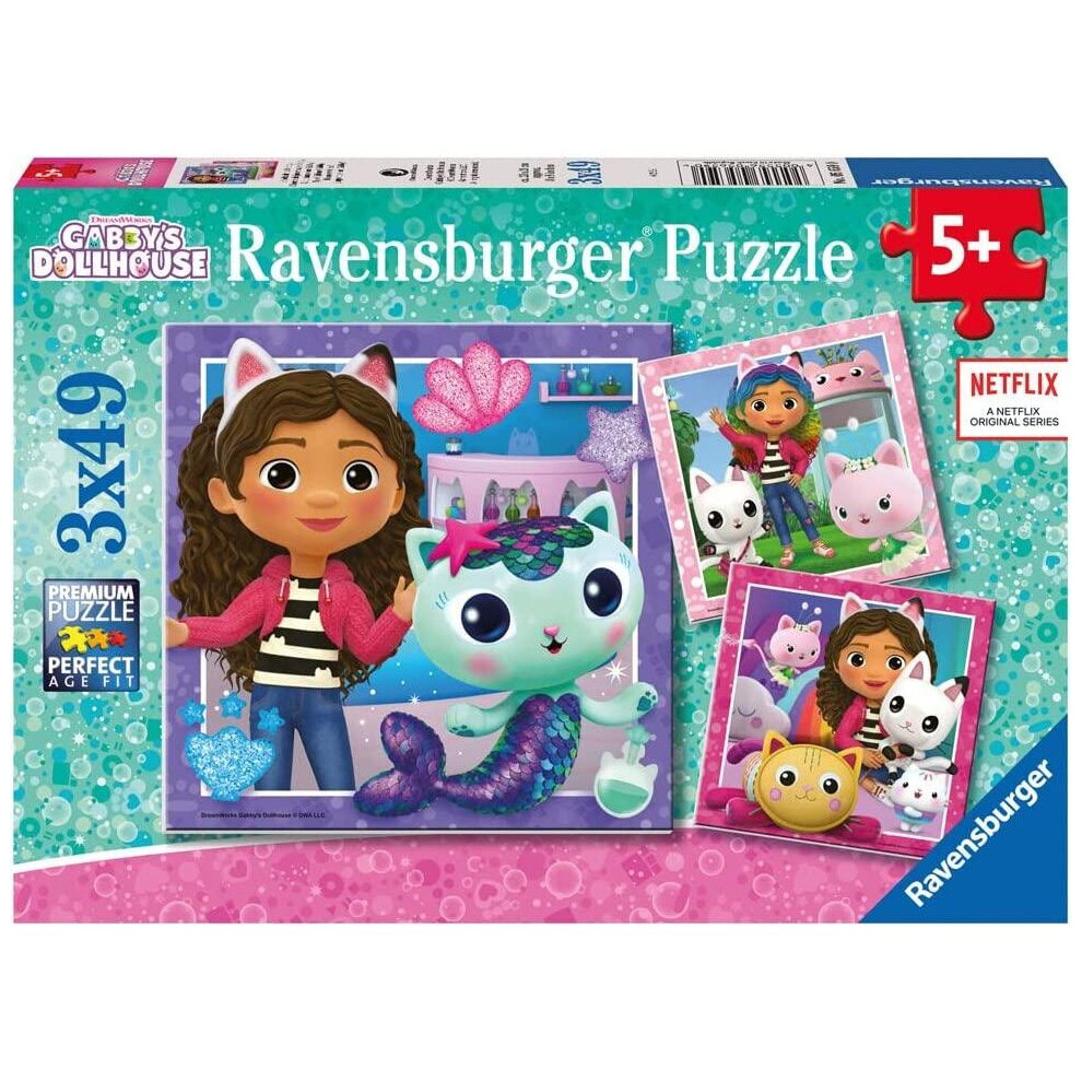 Ravensburger Gabby's Dollhouse Jigsaw Puzzles 3X 49 Pieces